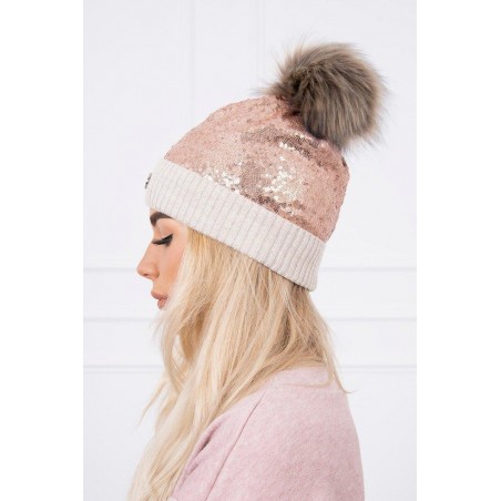 Béžová dámska čiapka K145