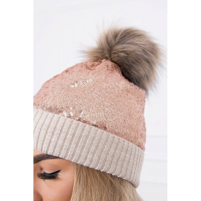 Béžová dámska čiapka K145