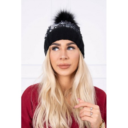 Čiapka dámska K147 - čierna