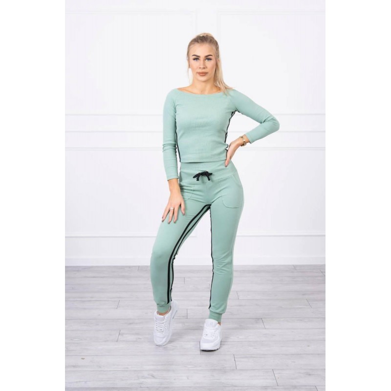 Púdrovo tmavomätová dámska tepláková súprava 8958