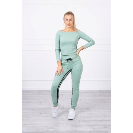 Púdrovo tmavomätová dámska tepláková súprava 8958