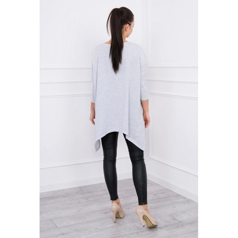 Dámska blúzka oversize 8875 - svetlosivá
