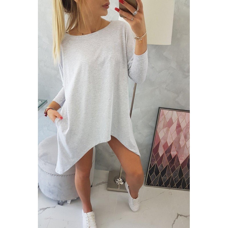 Dámska blúzka oversize 8875 - svetlosivá
