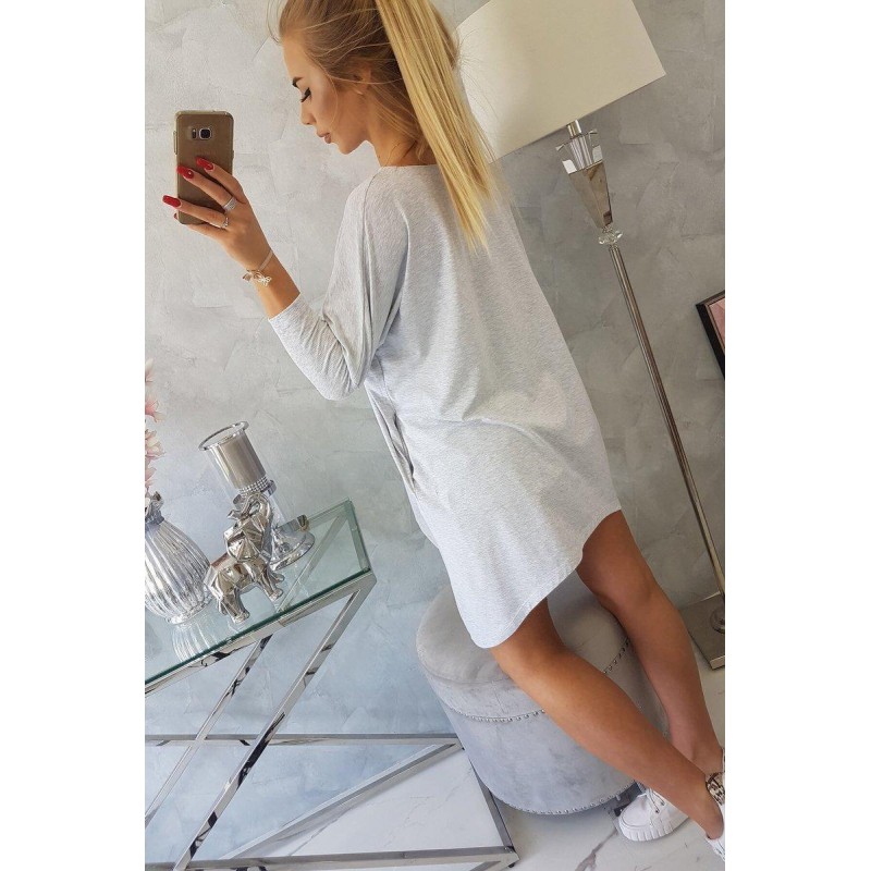 Dámska blúzka oversize 8875 - svetlosivá