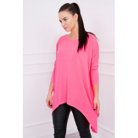 Dámska blúzka oversize 8875 - neónovo ružová