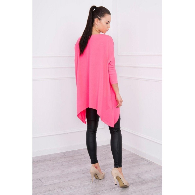 Dámska blúzka oversize 8875 - neónovo ružová