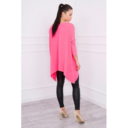 Dámska blúzka oversize 8875 - neónovo ružová