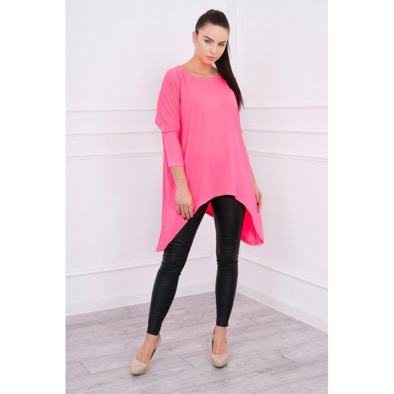 Dámska blúzka oversize 8875 - neónovo ružová