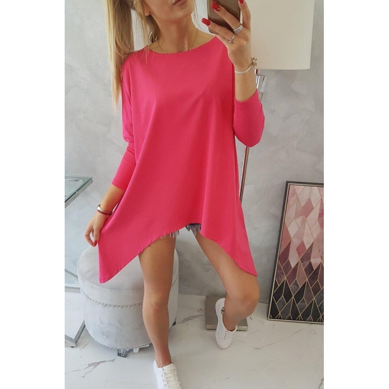 Dámska blúzka oversize 8875 - neónovo ružová
