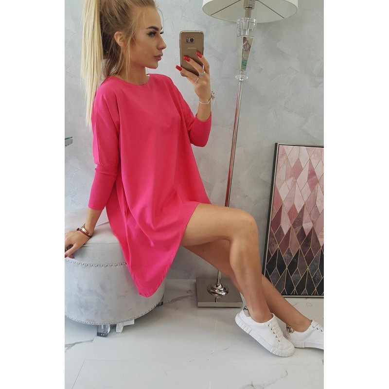 Dámska blúzka oversize 8875 - neónovo ružová