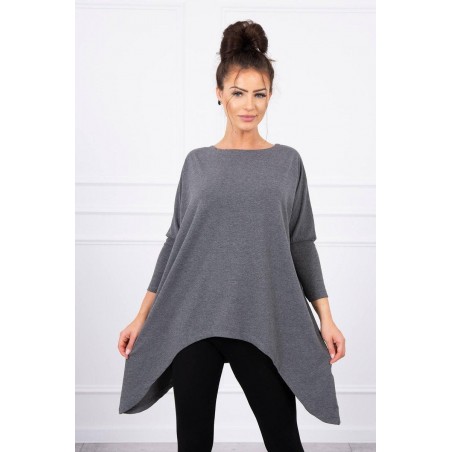 Dámska blúzka oversize 8875 - melanžovo grafitová