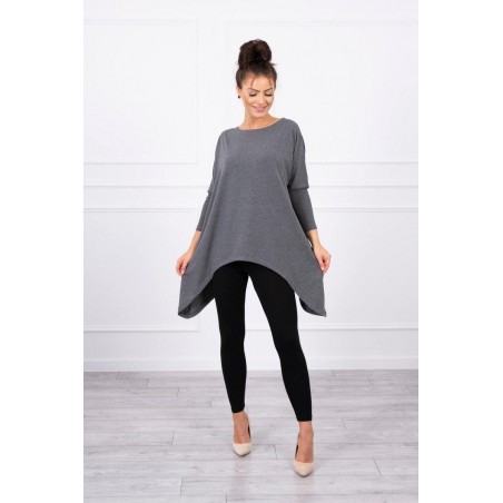 Dámska blúzka oversize 8875 - melanžovo grafitová