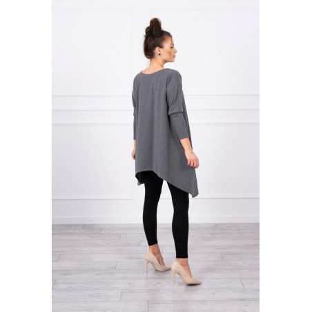 Dámska blúzka oversize 8875 - melanžovo grafitová