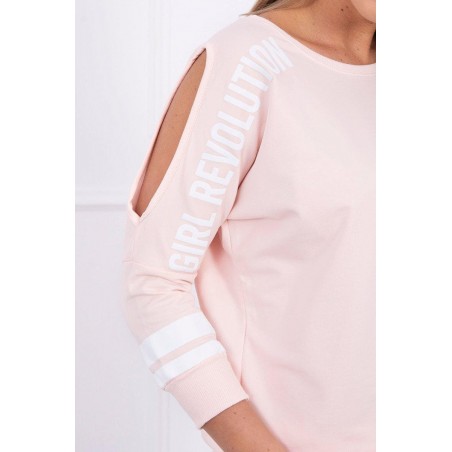 Dámska tepláková súprava Girl Revolution 8849 - púdrovo-ružová
