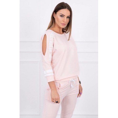 Dámska tepláková súprava Girl Revolution 8849 - púdrovo-ružová