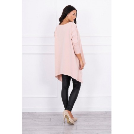 Dámska blúzka oversize 8875 - púdrovo tmavoružová