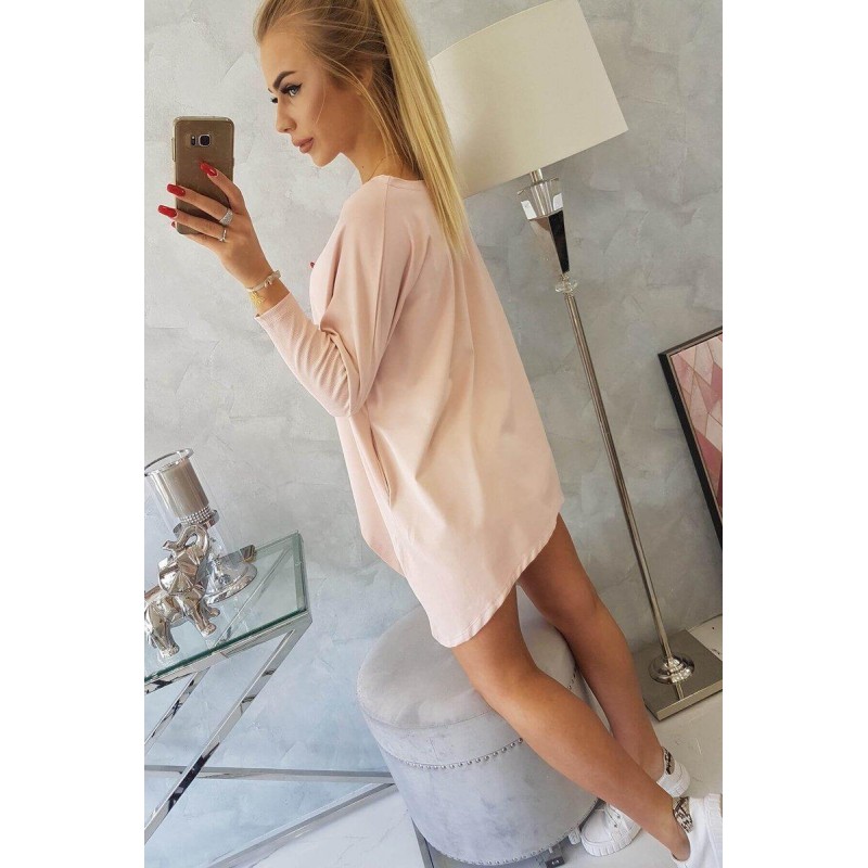 Dámska blúzka oversize 8875 - púdrovo tmavoružová