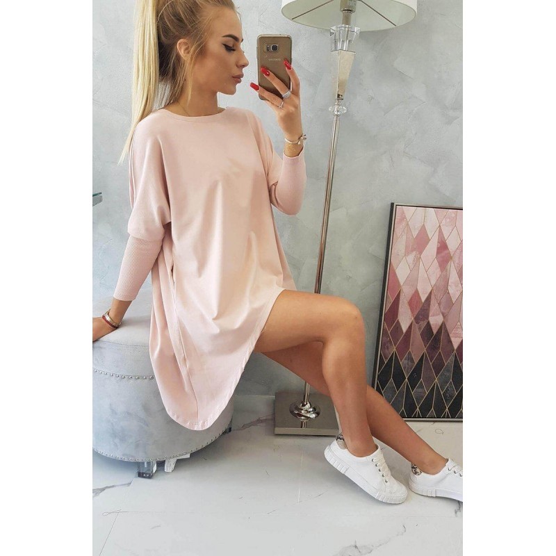 Dámska blúzka oversize 8875 - púdrovo tmavoružová
