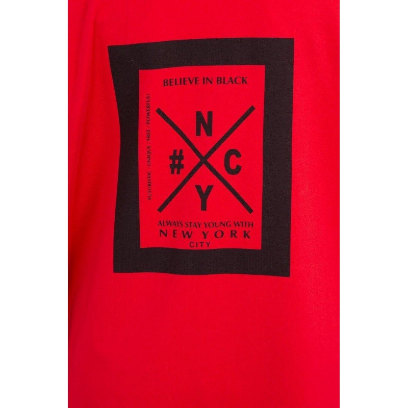 Červený dámsky kardigán s kapucňou 0044