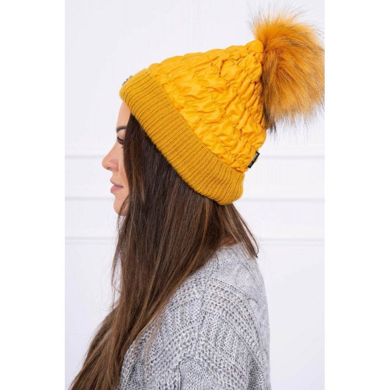 Horčicová dámska čiapka K160