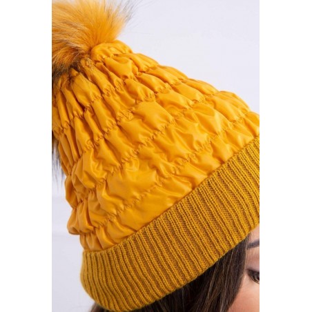 Horčicová dámska čiapka K160