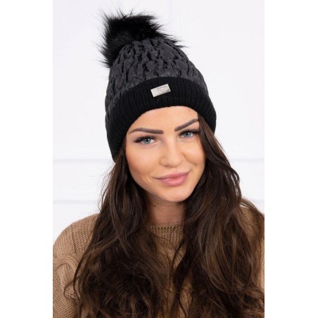 Čierna dámska čiapka K160