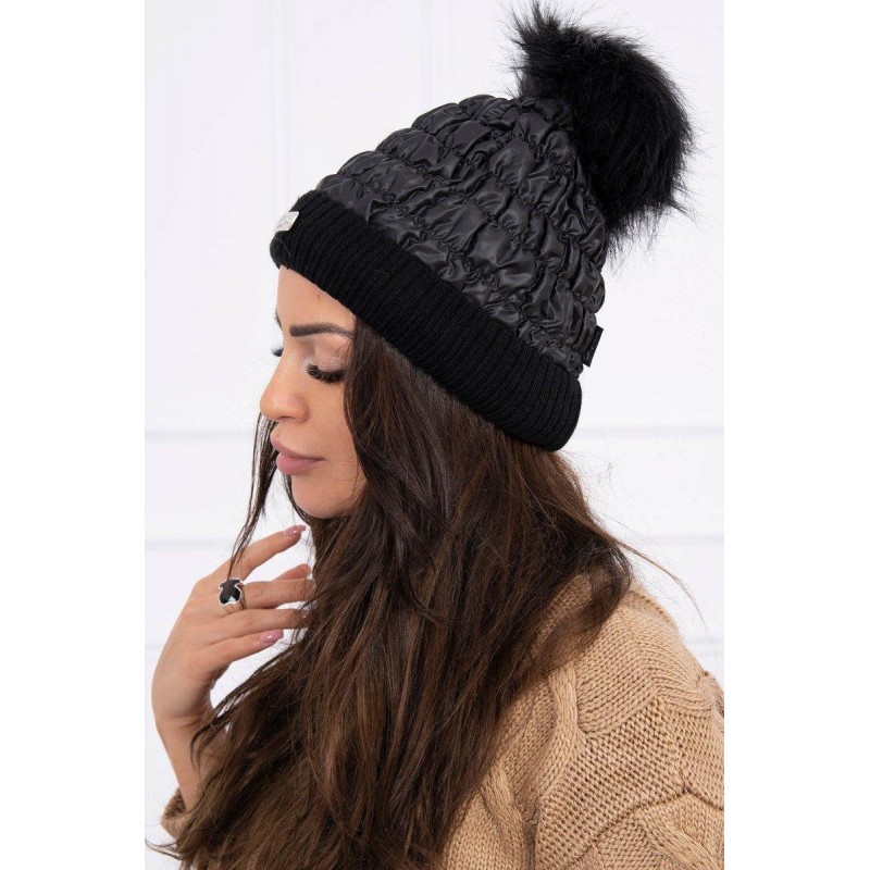 Čierna dámska čiapka K160