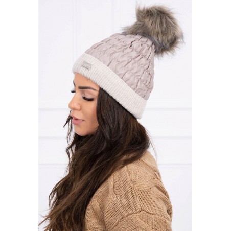 Béžová dámska čiapka K160