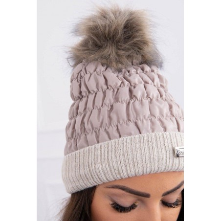 Béžová dámska čiapka K160