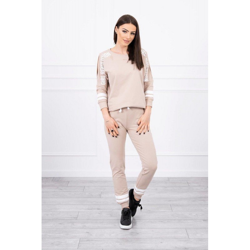 Dámska tepláková súprava Girl Revolution 8849 - béžová
