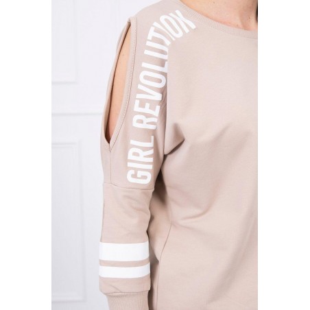 Dámska tepláková súprava Girl Revolution 8849 - béžová