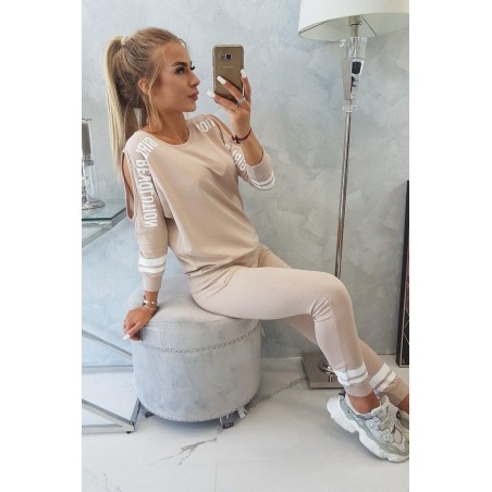 Dámska tepláková súprava Girl Revolution 8849 - béžová