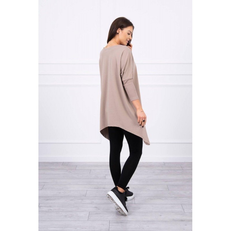 Dámska blúzka oversize 8875 - tmavobéžová