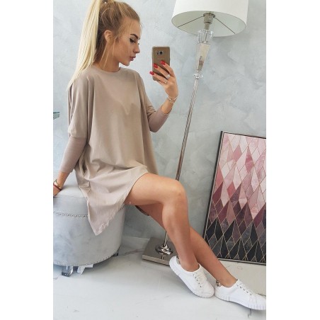 Dámska blúzka oversize 8875 - tmavobéžová