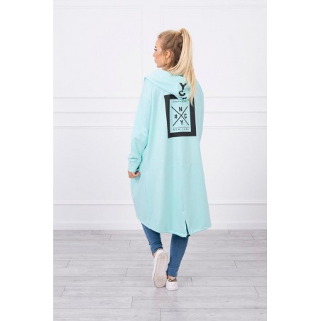 Mätový dámsky kardigán s kapucňou 0044