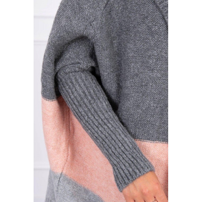 Dámsky kardigán 2019-15 - grafitový-sivý-ružový