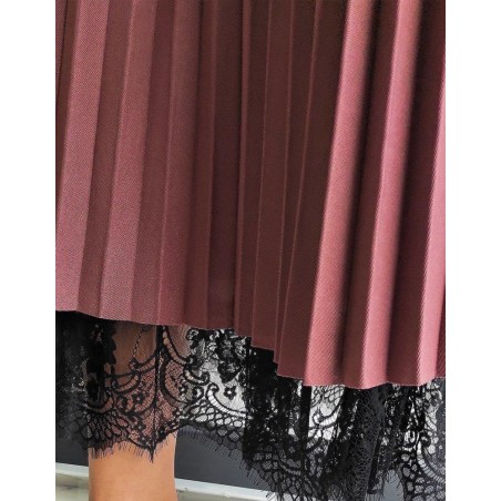 Dámska bordová plisovaná sukňa TIA CY0286