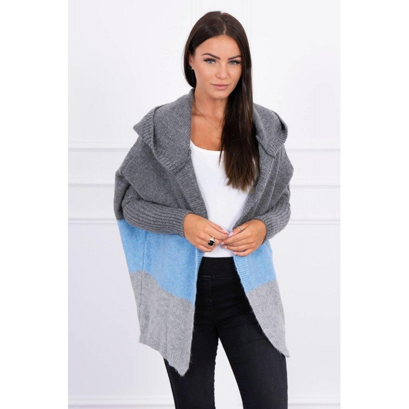 Dámsky kardigán 2019-15 - grafitový-modrý-sivý