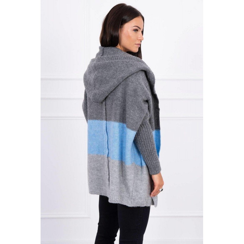 Dámsky kardigán 2019-15 - grafitový-modrý-sivý