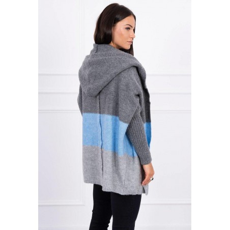 Dámsky kardigán 2019-15 - grafitový-modrý-sivý