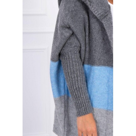 Dámsky kardigán 2019-15 - grafitový-modrý-sivý