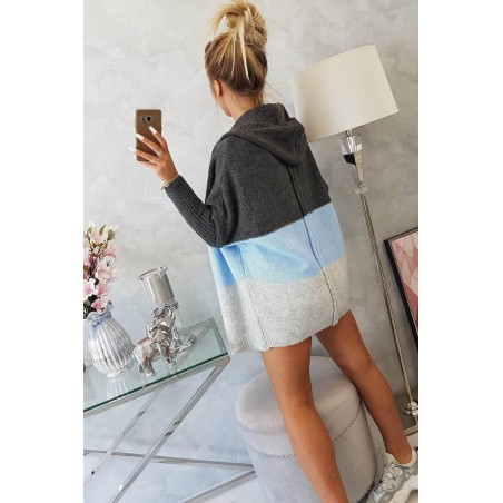 Dámsky kardigán 2019-15 - grafitový-modrý-sivý