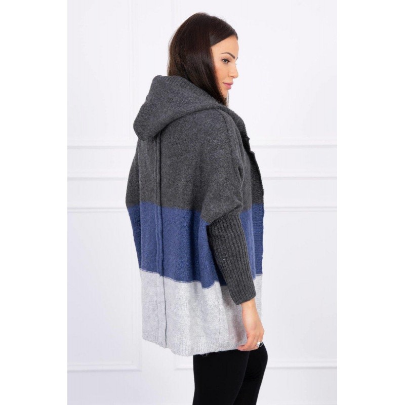 Dámsky kardigán 2019-15 - grafitový-tmavomodrý-sivý