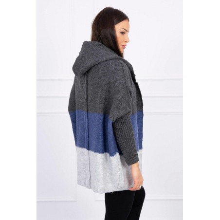 Dámsky kardigán 2019-15 - grafitový-tmavomodrý-sivý