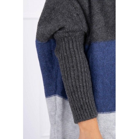 Dámsky kardigán 2019-15 - grafitový-tmavomodrý-sivý