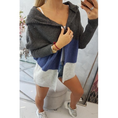 Dámsky kardigán 2019-15 - grafitový-tmavomodrý-sivý