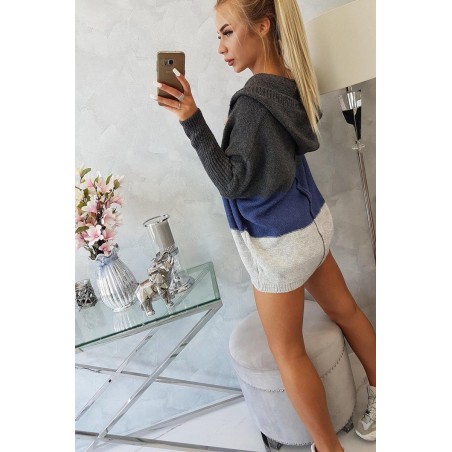 Dámsky kardigán 2019-15 - grafitový-tmavomodrý-sivý