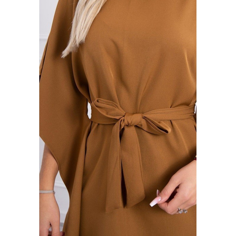Dámske oversize šaty 9016 - kamelové