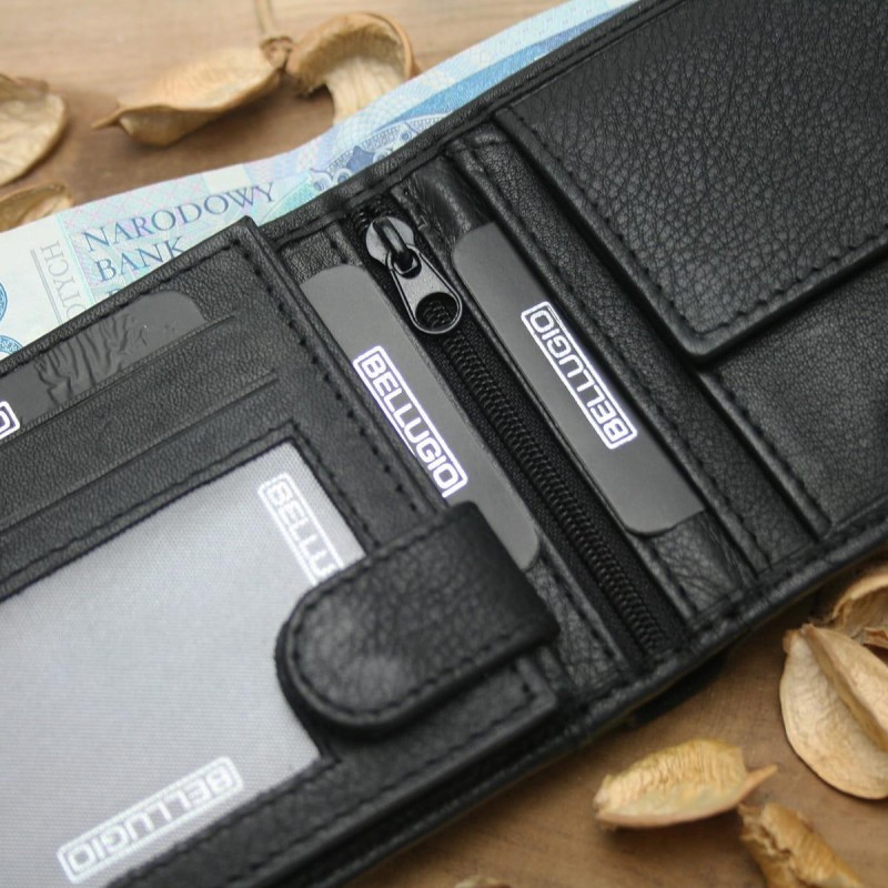 Pánska kožená peňaženka RFID EM-96R-032 - čierna