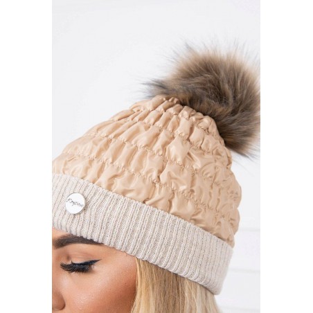 Svetlobéžová dámska čiapka K160